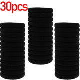 100pcs Black Basic Hair Bands Women Girls Simple High Elastic Headband Ties Rubber Ropes Scrunchies Ponytail Holders Accessories