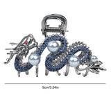Blue Dragon Hairpin With Pearl Hair Claw Women Simple Hair Claw Hairpin Shark Clip Fashion Temperament Simple Hair Accessories