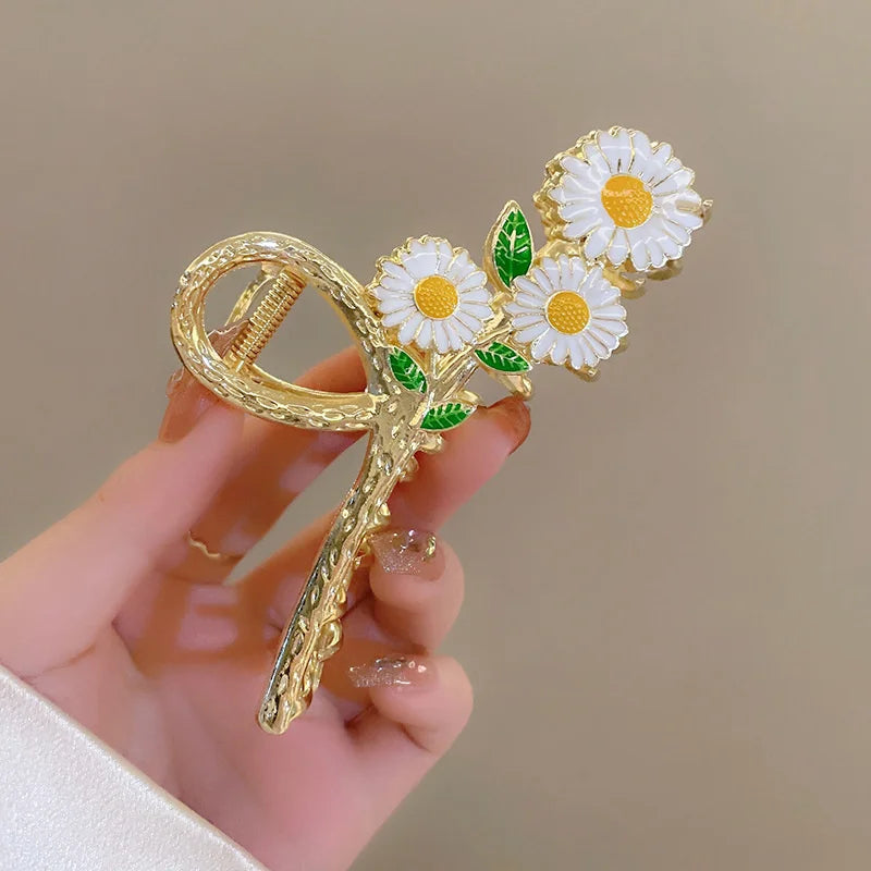 New Sweet Flower Durian Hair Claw Clip Ponytail Grab Hair Clips Shark Clip Woman Hairpins For Girl Hair Accessories Headdress