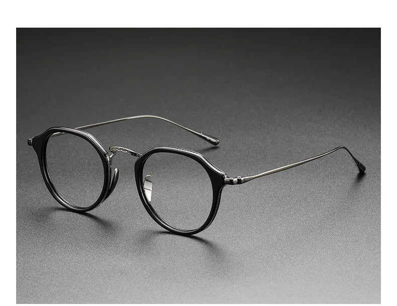 2025 New INS Men's Ultra Light Pure Titanium Glasses Frame Fashion Trend Women's Anti Blue Light Glasses Polygonal Prescription