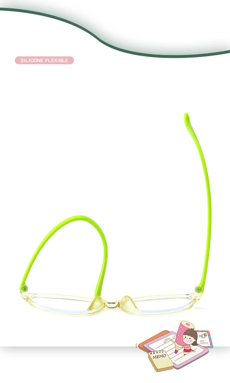 Blue Light Blocking Glasses for Kids Computer Glasses Silicone Frame Clear Lens Girl Boy Video Gaming Children Safety Eyewear
