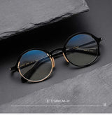 53160 Retro round pure titanium handmade glasses frame men and women irregular high-end optical frames