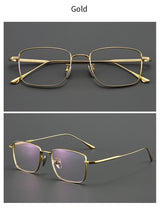 Xbora Men's Ultra-Light Pure Titanium Glasses Frame Business Square Flexible Optical Women's Prescription Eyelasses 1908