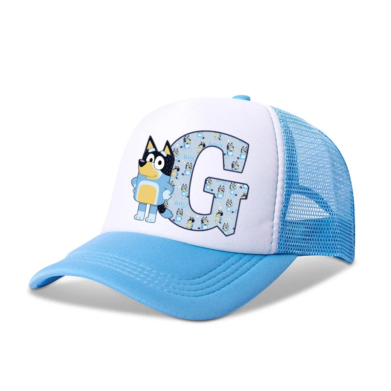 Blueyi Bingo Kids Baseball Cap Cartoon A-Z Letter Print Sun Hat Boys Summer Casual Caps Kawaii Adjustable Peaked Hats Child Gift