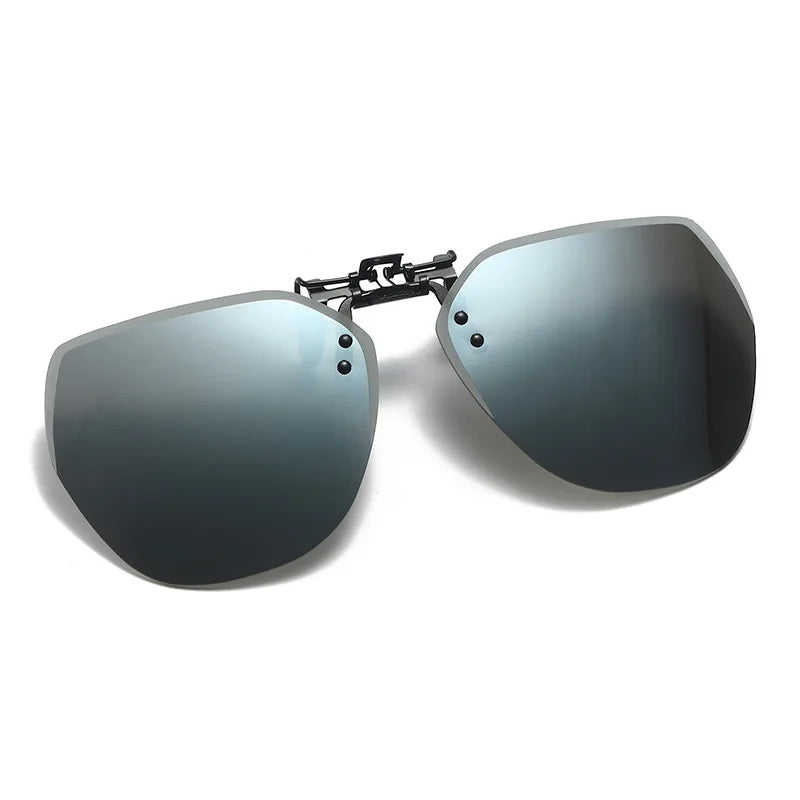 Oversized Polarized Clip-on Sunglasses Men Frameless Filter UV400 Protection Polygon Eyewear Clip Lens Sun Glasses