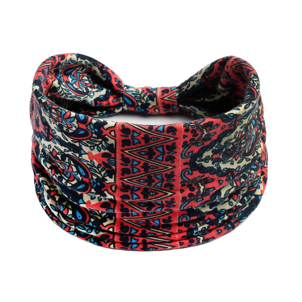 Bohemian Wide Cotton Stretch Headbands Women Headwrap Turban Headwear Bandage Hairbands Bandana Wide Headbands Hair Accessories