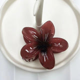 Gradient Frangipani Hair Clip 1PC Plumeria Hairpin Ins Style Ponytail Holder Barrette Sweet Shark Claws Party Hair Accessories