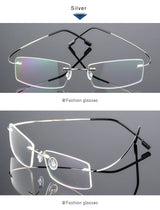 Titanium Alloy Ultra-Elastic Frameless Metal Glasses Frame for Men and Women, Rimless Myopia Prescription Glass Frames FJ868