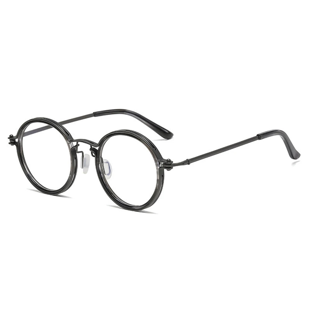 Reading Glasses Men High Quality Round Alloy Magnifying Glasses Eye Prescription 0 To +4 Clear Lens Anti Blue Light Glasses New