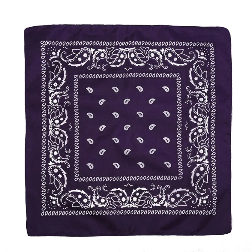 Fashion Hip Hop Bandana Kerchief Unisex Black Hair Band Neck Scarf Headwear Wrist Wraps Head Square Scarves Print Handkerchief