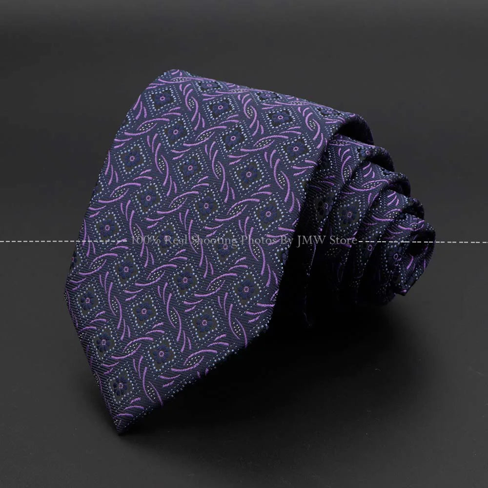 New Design Wedding Men Tie Purple Solid Striped Paisley Flower Neckties Men Business Dropshipping Groom Collar Accessories Gift