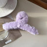 New Winter Faux Fur Hair Claw for Women Elegant Acrylic Crab Barrette Hairpin Girl-Hair Furry Headwear Hair Claw Clip
