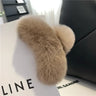 Muweordy New Oversized Faux Fur Big Crab Hair Clip for Girls Rabbit Hair Claw Clips Cute Plush Ponytail Women's Hair Barrettes