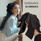 Hot Korean  Big Size Bow Hair Clip Claw Clamp Women  High Ponytail  Barrettes Headwear Girls Women Hair Accessories