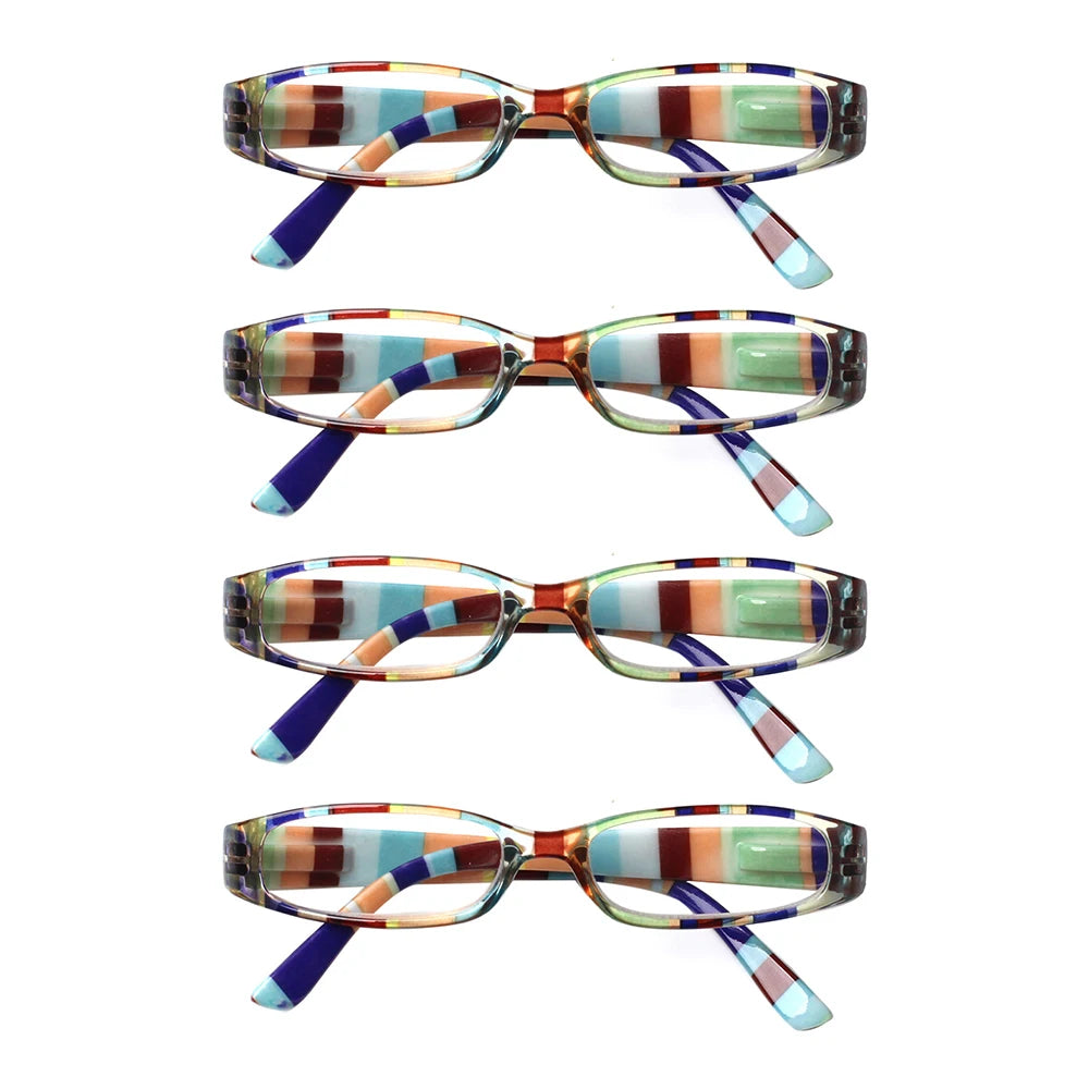 Blue Light Blocking Reading Glasses Spring Hinged Women with Striped Flower Frame Computer Goggle Reader Eyeglasses 0~+4.0