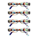 Blue Light Blocking Reading Glasses Spring Hinged Women with Striped Flower Frame Computer Goggle Reader Eyeglasses 0~+4.0