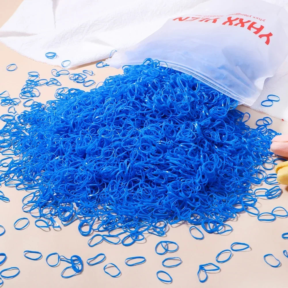 500/1000/2000pcs Girls Black Disposable Rubber Band Hair Ties Headband Children Ponytail Holder Bands Kids Hair Accessories