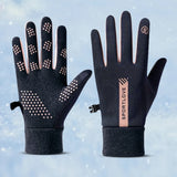 1Pair Winter Waterproof Windproof Non-slip Touch Screen Warm Gloves, For Outdoor Cycling, Driving, Skiing