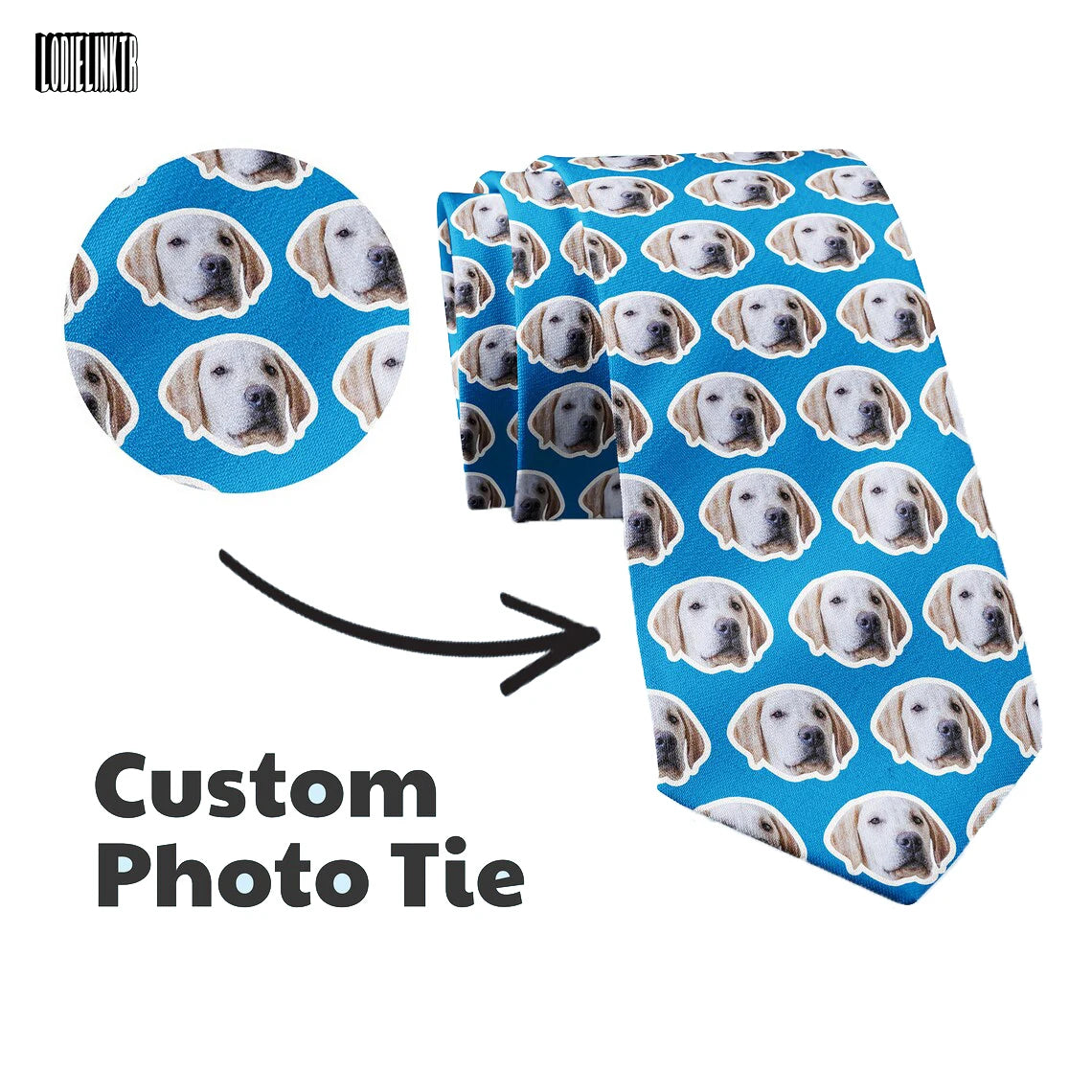 Customized Face Tie Your Picture Pet Child Personalized Funny Necktie Party Wedding Dinner Shirt Suit Accessories Gift Cosplay