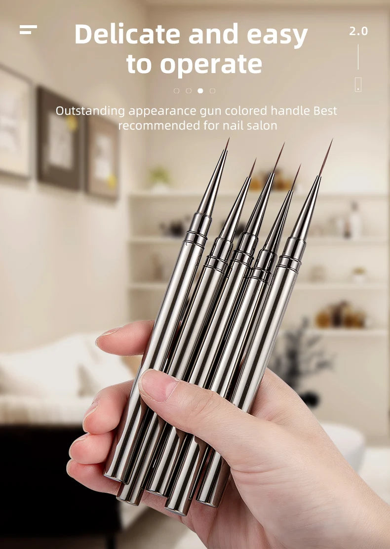 5PCS Nail Art Liner Brushes Hand Painted Brush Acrylic UV Gel Colours Paints Builder Drawing Pen DIY Manicure Design Accessories