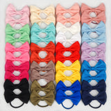 12Pcs Hair Bow Bobbles for Girls Hair Ties Pontial Bows Hair Bands with Cotton Blend Bows 3.5Inches, Hair Elastics for Girls