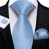 2023 New Blue Ties for Men Luxury Paisley Striped Check Silk Polyester Men's Wedding Party Necktie Accessories Handkerchief Gift