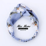 Clearance Fresh Colorful Turban Headbands Women Spring Summer Chiffon Headband Head Wrap Wide Lattice Hairband Hair Accessories