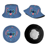 Unisex Kawaii Bucket Hats Funny Stitch Cartoon Accessories Bob Hat For Beach Headwear Lightweight