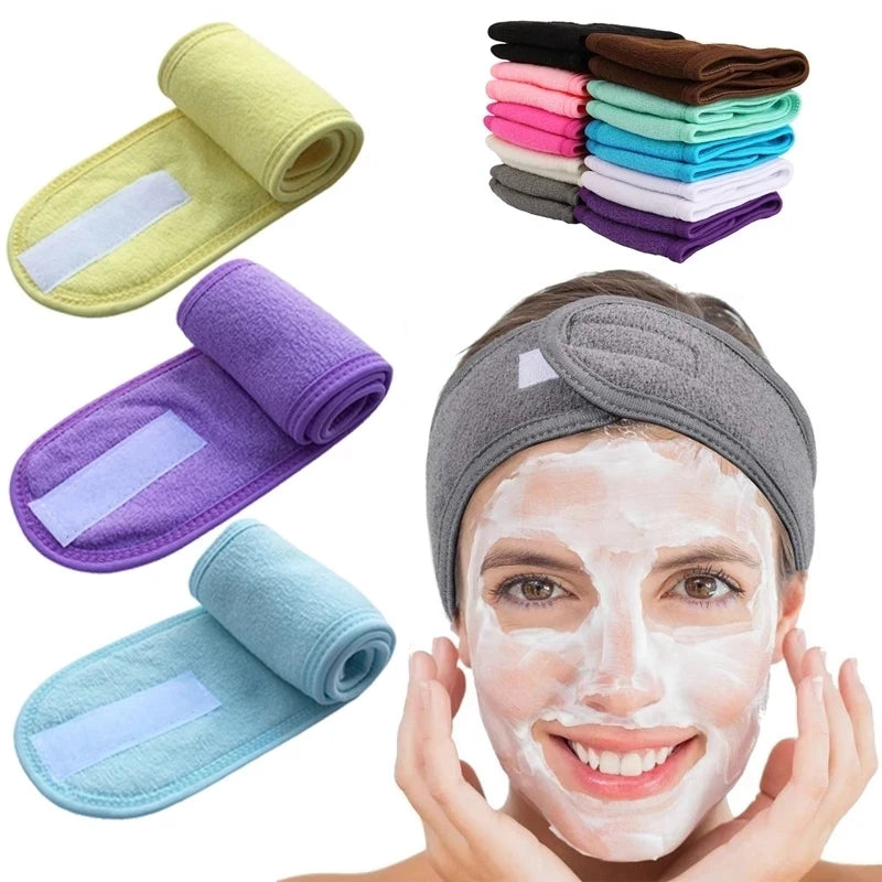 Soft Toweling Hair Accessories Girls Headbands for Face Washing Bath Makeup Hair Band Women Adjustable SPA Facial Headband