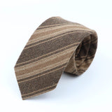 High Quality Mens 7cm Ties Classic Brown Red Striped Plaid Cotton Handmade Necktie Narrow Skinny Cravat Casual Tie Accessories