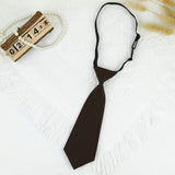 22CM Women Neckties Solid Brown Lazy Ties Kids Kindergarten Simple Short Necktie College Uniform Neckwear Daily Shirt Gravatas