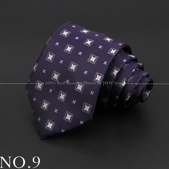 New Design Wedding Men Tie Purple Solid Striped Paisley Flower Neckties Men Business Dropshipping Groom Collar Accessories Gift