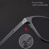 Blue Light Blocking Reading Glasses Men Women Ultralight TR90 Titanium Alloy Optical Frame Eyeglasses Square Eyewear