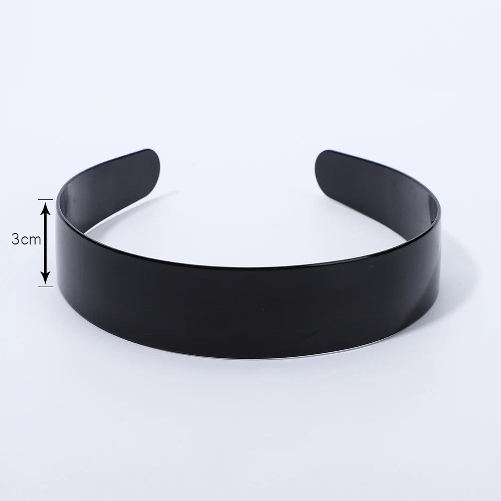 1 Piece Simple Women Headbands Fashion Head Band for Girls  Solid Black Color Casual Hair Accessories Plastic Headbans Wholesale