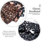 Leopard Print Headbands for Women Wide Boho Turban Head Wraps Cotton Knotted Elastic Hairbands Non Slip Workout Hair Accessories