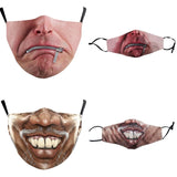 Halloween Adults Mouth Masks Funny Printed Cotton Blend Facial Expressions Washable Mascaras Face Shield Masque Facial Masks