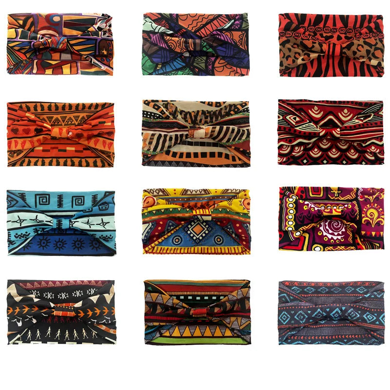 Boho Headbands For Women Fashion Wide Headscarf Bohemian Yoga  Workout Head Bands Hair Accessories Band