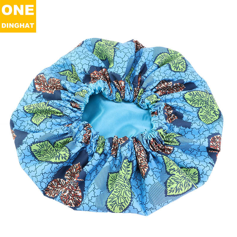 2020 New No. plus-Sized African Printing round Cap Double-Layer Satin Lining Wide Edge Nightcap Chemotherapy Hat
