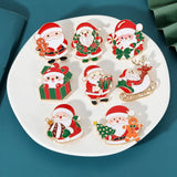 8 Styles Pretty Santa Claus Collection Brooches Candy Canes Wreath Sleigh Reindeer Tree Father Christmas Lapel Pins Xmas Gift