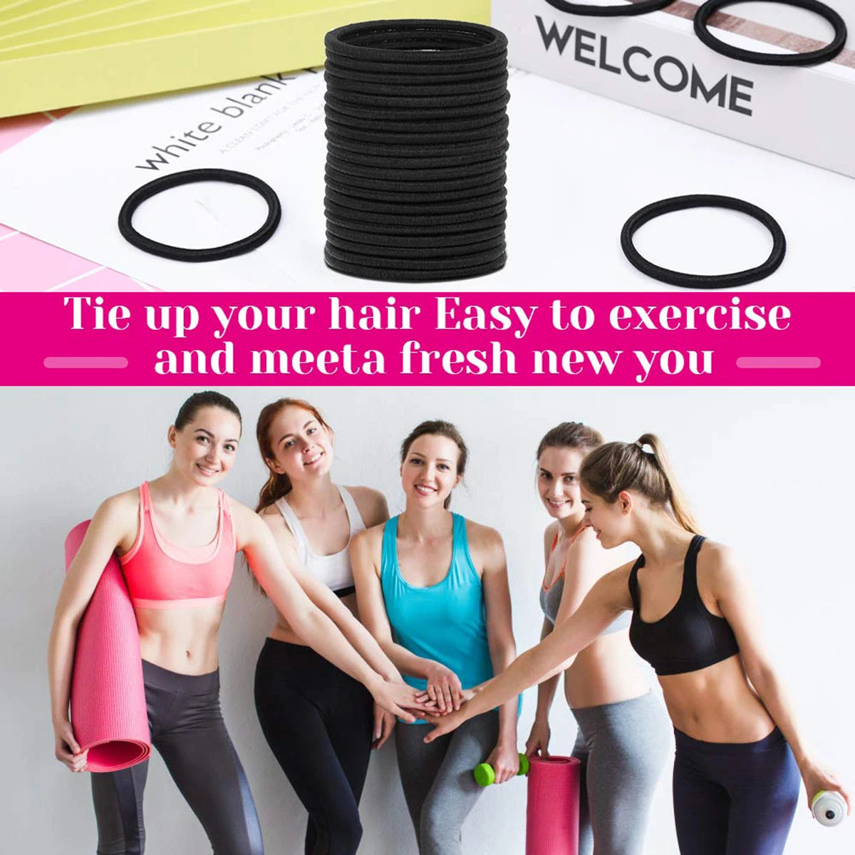 98 Pcs Black Elastics Small Hair Ties Elastics Small Hair Rubber Bands Accessories Ponytail Holders for Women Girls Baby Toddle