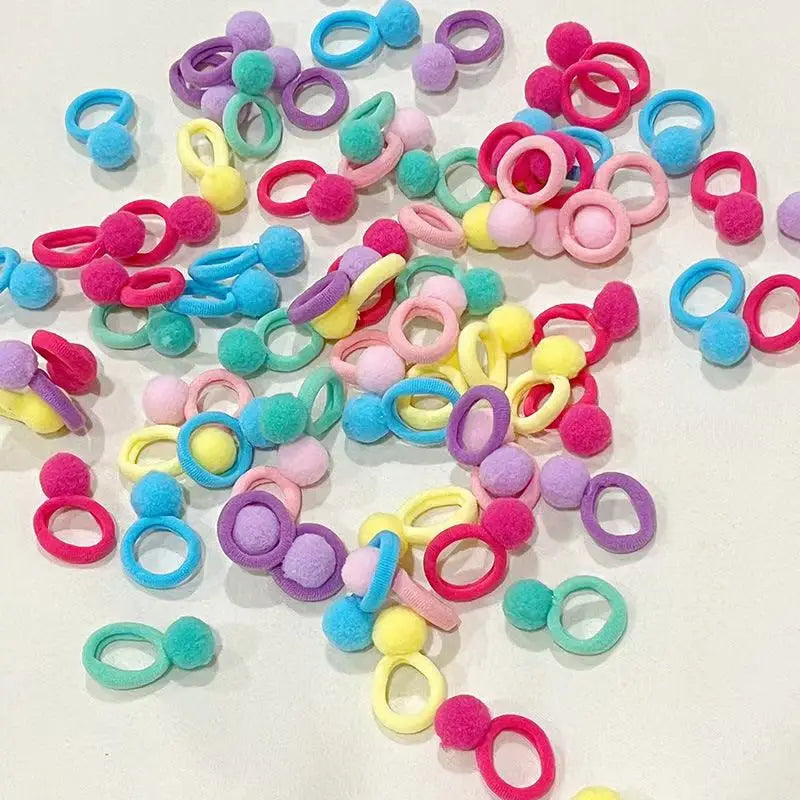 120 件套 Hair Accessories Set for Girls Colorful Bowknot Hair Band Children Ponytail Holder Hair Ties Kids Elastic Rubber Bands