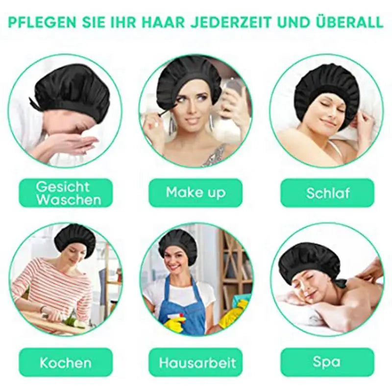 Women Satin Solid Sleeping Hat Night Sleep Caps Hair Care Bonnet Nightcap For Women Men Unisex Caps Bonnet De Nuit Shower Turban