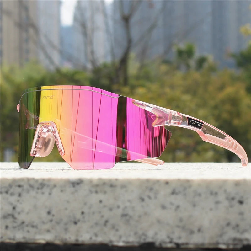 1 Lens NRC Cycling Sunglasses UV400 TR90 Sports Bicycle Glasses MTB Mountain Bike Fishing Hiking Riding Eyewear for Men Women