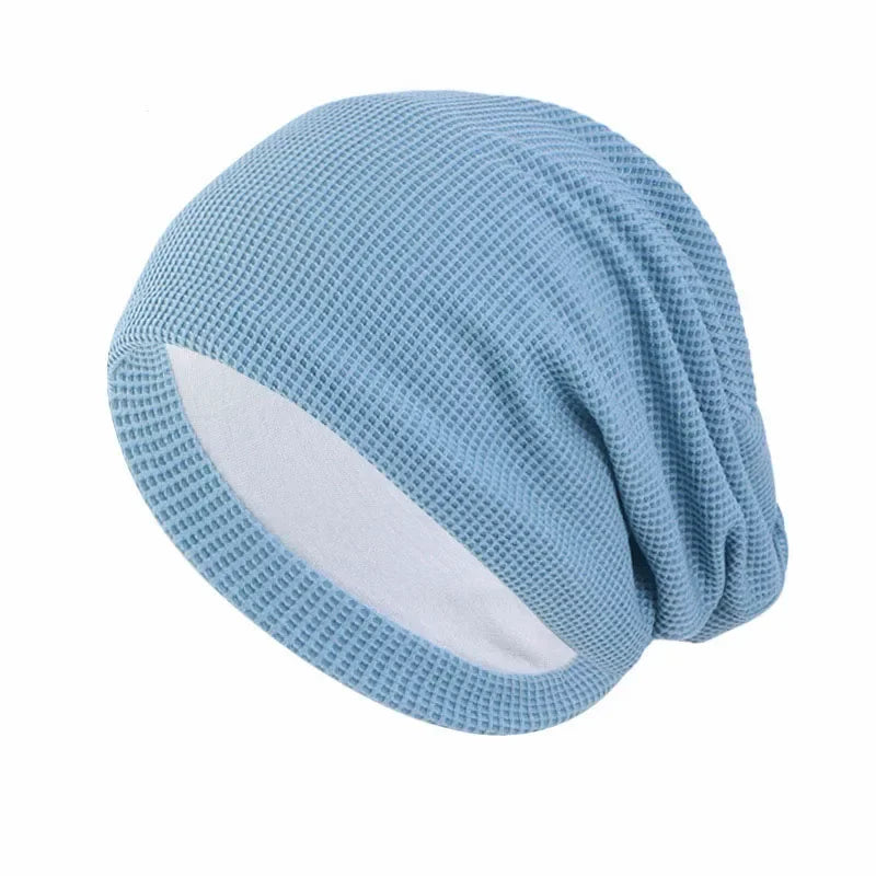 Women Men Sleeping Hat Baggy Beanie Satin Lined Night Unisex Sleep Cap Hair Care Bonnet Hair Loss Nightcap Pullover Hat Headwear