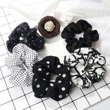 3/5PCS Black White Elastic Hair Bands for Girls Simple Basic Headband Women Rubber Band Hair Accessories Holder Scrunchies Gifts