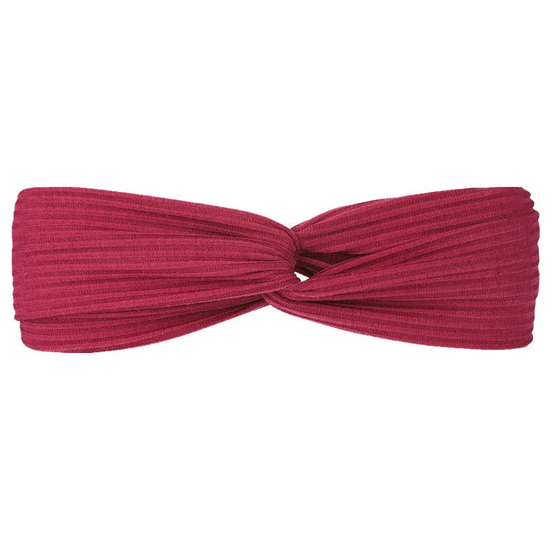 Headbands For Women Girls Top Knot Stretchy Headband Boho Twisted Criss Cross Hair Bands Knitted Cotton Turban Hair Accessories