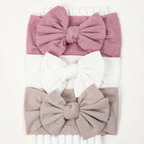 3Pcs/Lot Knit Baby Headband Bow Newborn Elastic Soft Nylon Headbands For Baby Girl Turban Infant Hair Accessories Kids Headwear