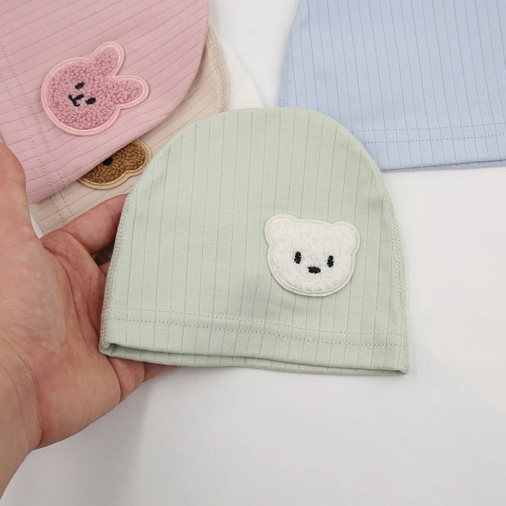 Newborn Baby Turban Hats Spring Autumn Models 0-6 Months Boys Girls 95% Cotton Fetal Hopstial Caps Infant Beanies Accessories