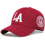 Unisex LA Leter Embroidery Snapback Baseball Caps Spring and Autumn Outdoor Adjustable Casual Hats Sunscreen Hat