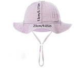 Embroidered Name Breathable Kids Wide Brim Sun Hat With Adustable Chin Strap Suitable For Summer And Beach